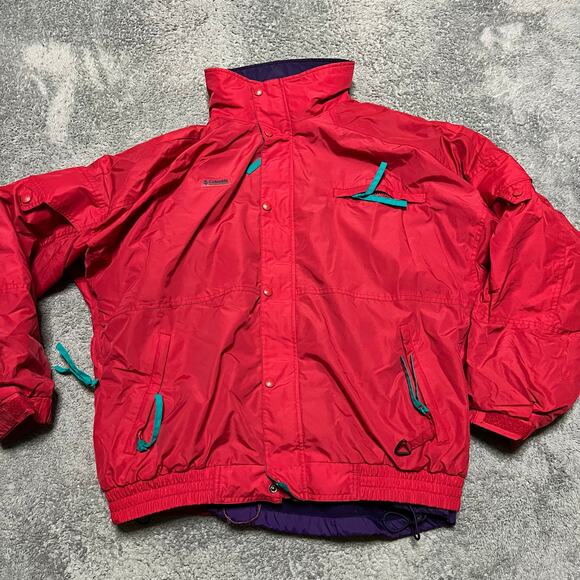 Vintage Columbia Coat Mens Large Skidaddle 3-in-1 Ski Jacket Red Winter - Picture 1 of 11